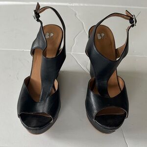 BP Black Women's Leather platform Sandals 90s Size 7